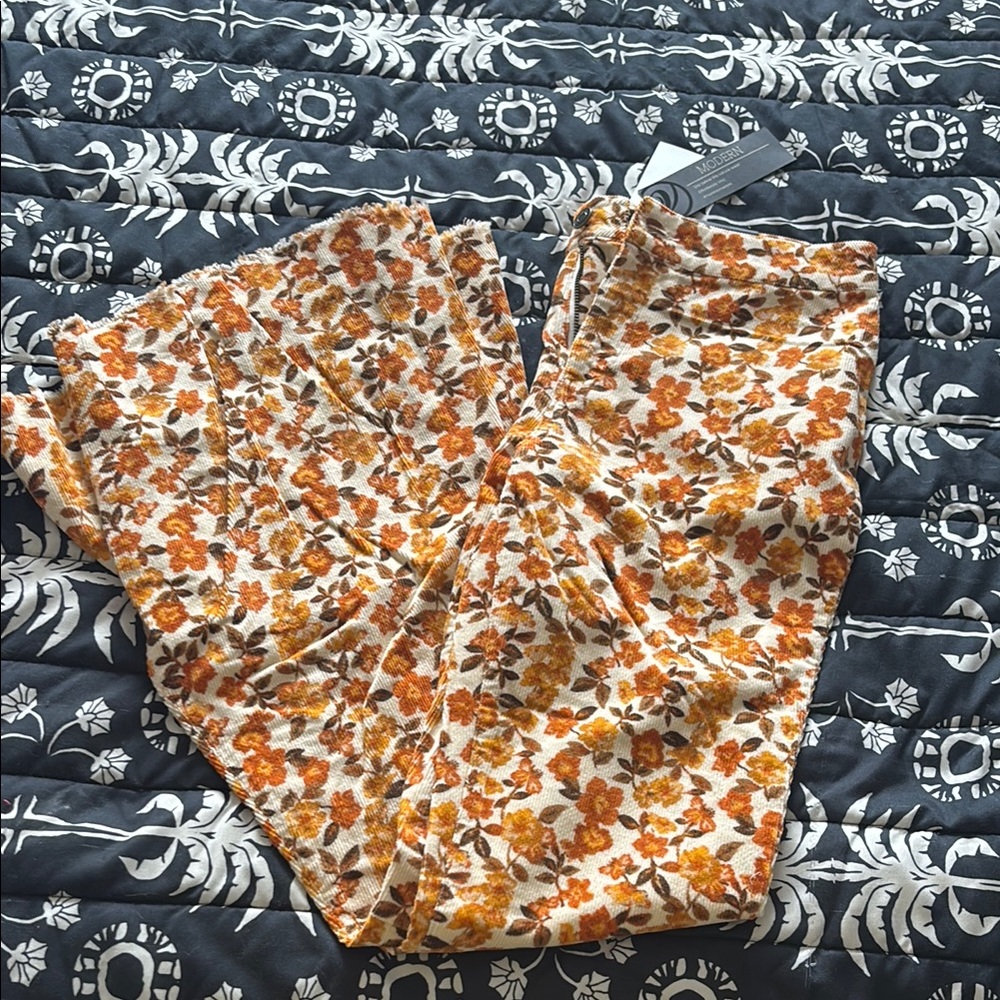 Floral Boot Cut Pants